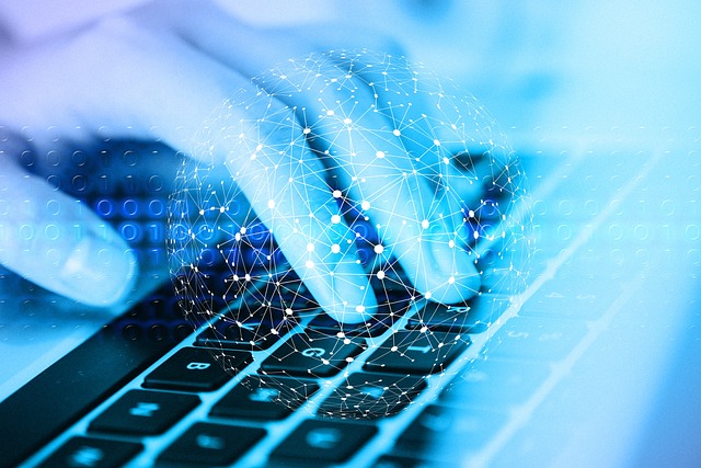 Ein abstraktes Netzwerk, das Blockchain-Verbindungen darstellt